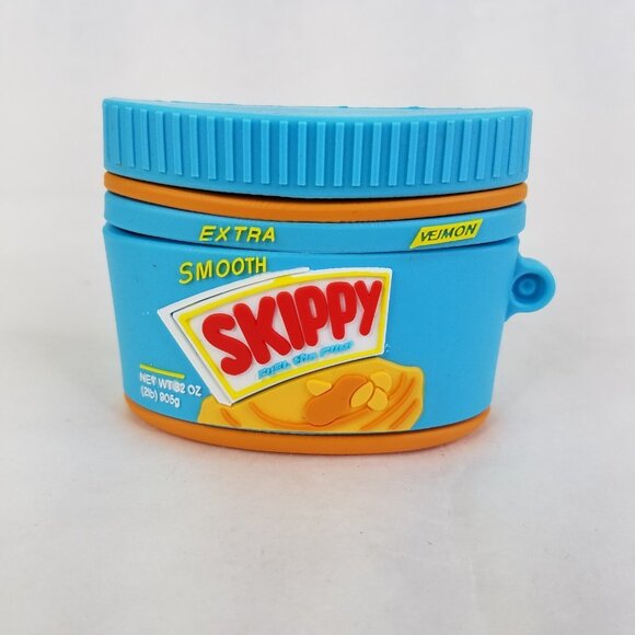 Airpods Pro Case Skippy Peanut Butter 3D Silicone w Clip Soft Cover 2.5"x0.75" - Picture 3 of 13